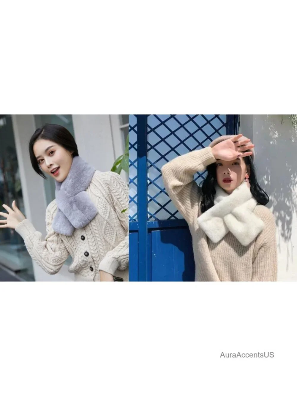 Faux Fur Winter Scarf Neck Warmer Women Wrap